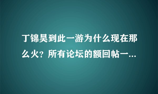 丁锦昊到此一游为什么现在那么火？所有论坛的额回帖一般都是这句话？