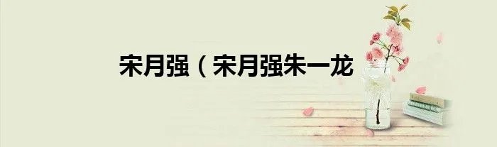 宋月强（宋月强朱一龙