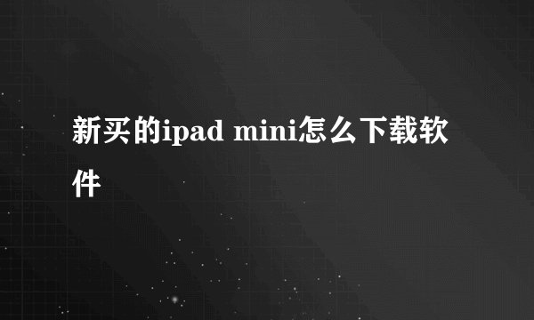 新买的ipad mini怎么下载软件