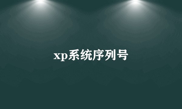 xp系统序列号
