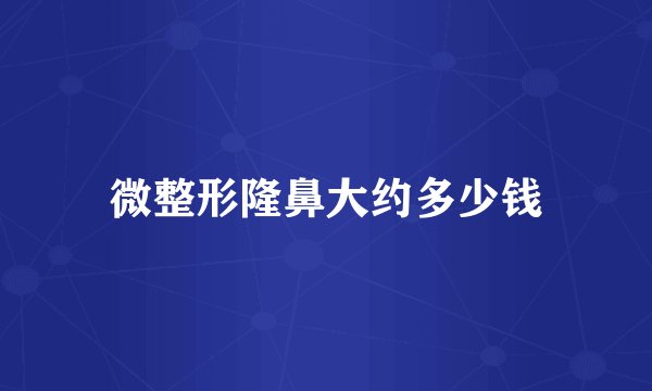 微整形隆鼻大约多少钱