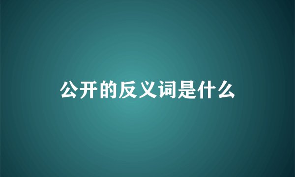 公开的反义词是什么