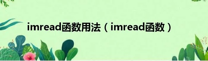 imread函数用法（imread函数）