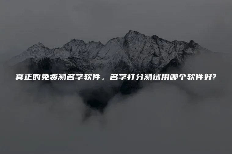 真正的免费测名字软件，名字打分测试用哪个软件好?