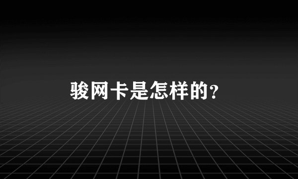 骏网卡是怎样的？