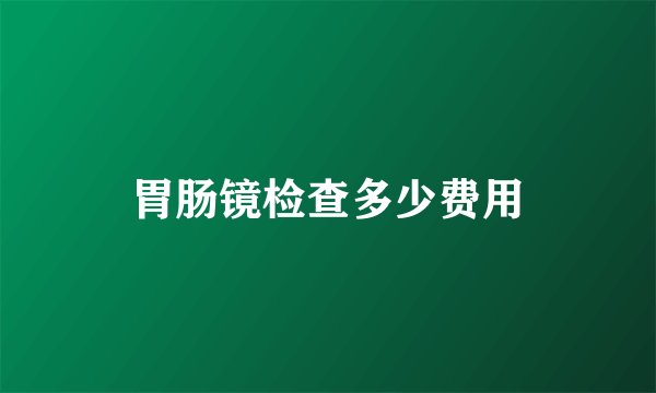 胃肠镜检查多少费用