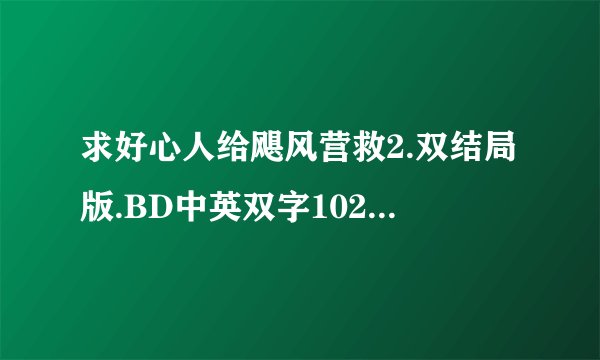 求好心人给飓风营救2.双结局版.BD中英双字1024高清种子下载，谢恩公！