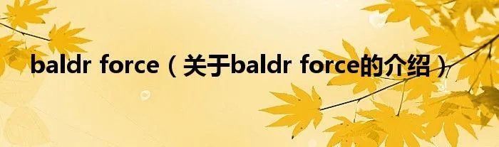 baldr force（关于baldr force的介绍）
