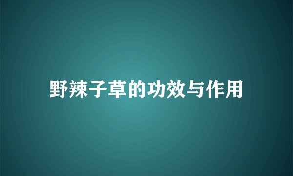野辣子草的功效与作用