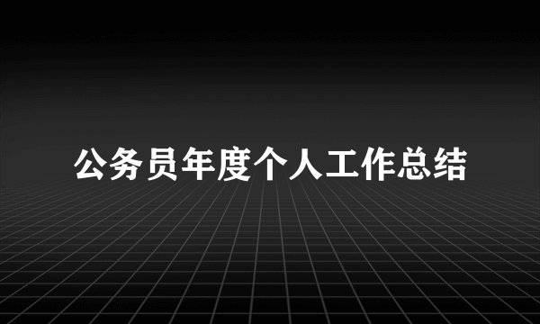 公务员年度个人工作总结
