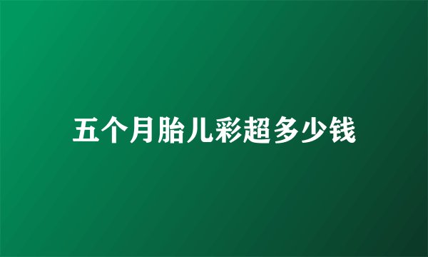 五个月胎儿彩超多少钱