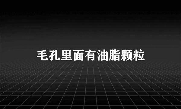 毛孔里面有油脂颗粒