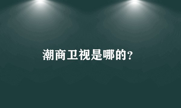 潮商卫视是哪的？