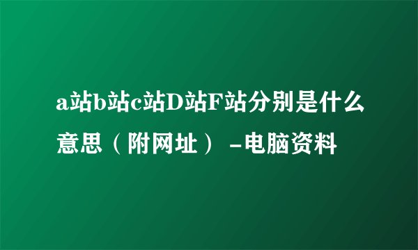 a站b站c站D站F站分别是什么意思（附网址） -电脑资料