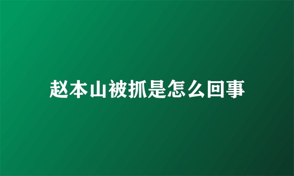 赵本山被抓是怎么回事