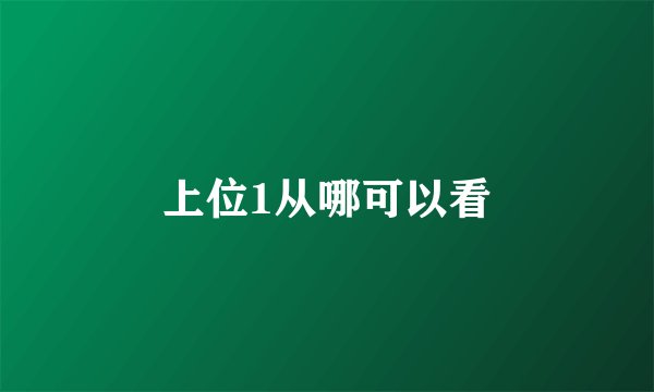 上位1从哪可以看