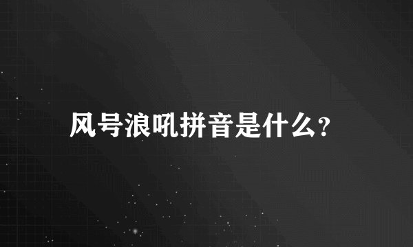 风号浪吼拼音是什么？