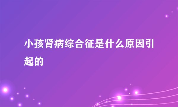小孩肾病综合征是什么原因引起的
