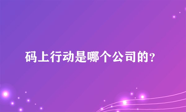 码上行动是哪个公司的？