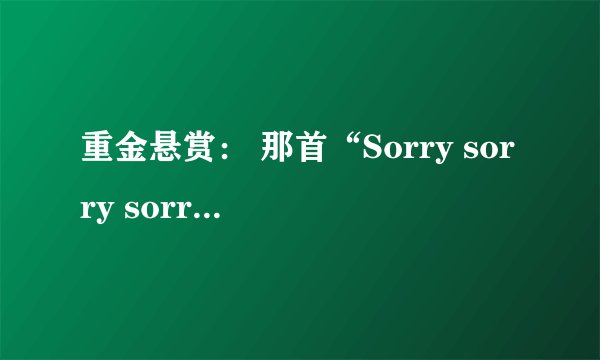 重金悬赏： 那首“Sorry sorry sorry sorry……”是什么歌？