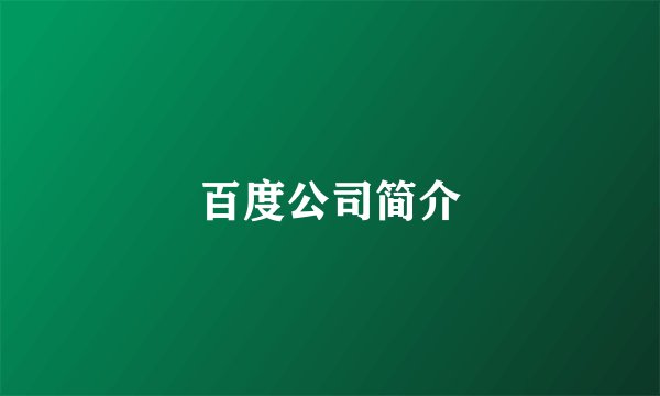 百度公司简介