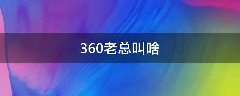 360老总叫啥