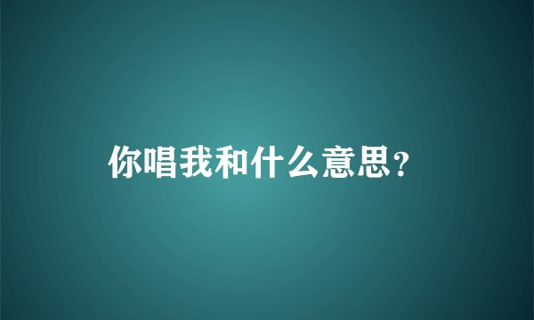 你唱我和什么意思？