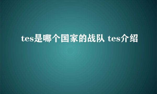 tes是哪个国家的战队 tes介绍