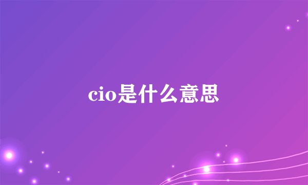 cio是什么意思