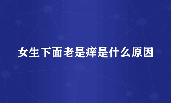 女生下面老是痒是什么原因