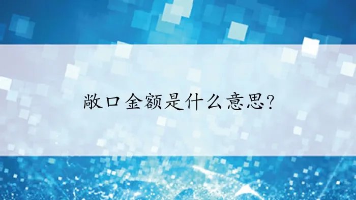 敞口金额是什么意思?