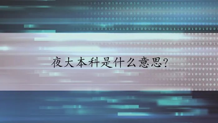 夜大本科是什么意思？