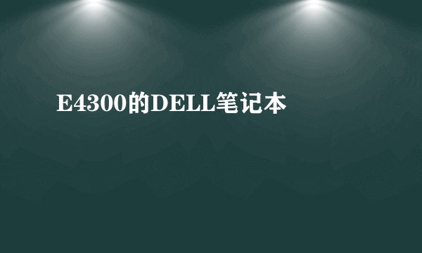 E4300的DELL笔记本