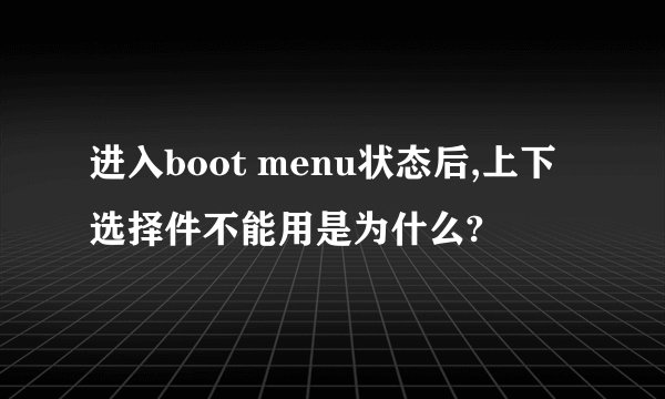 进入boot menu状态后,上下选择件不能用是为什么?