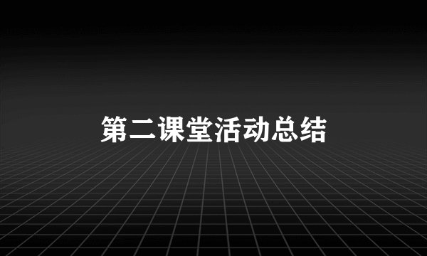 第二课堂活动总结