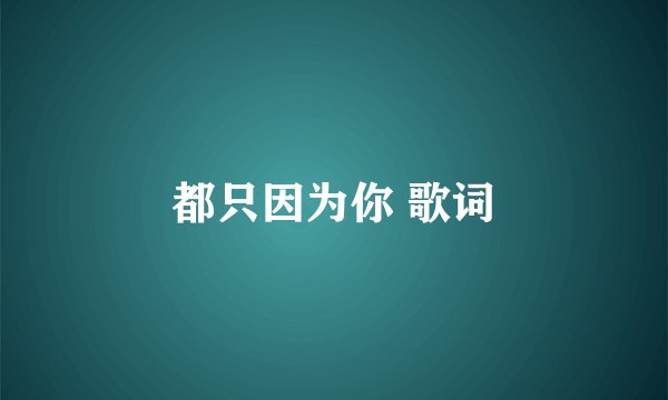 都只因为你 歌词