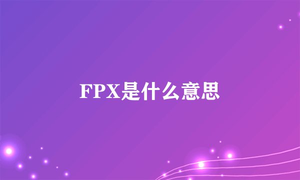 FPX是什么意思