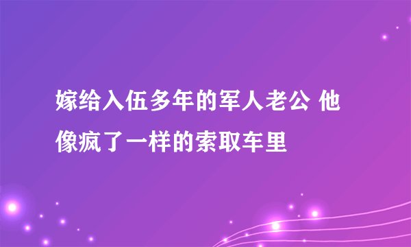 嫁给入伍多年的军人老公 他像疯了一样的索取车里