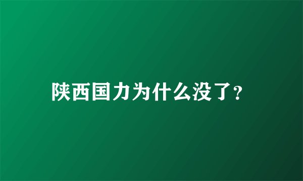 陕西国力为什么没了?