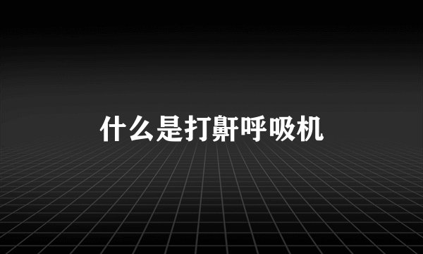 什么是打鼾呼吸机