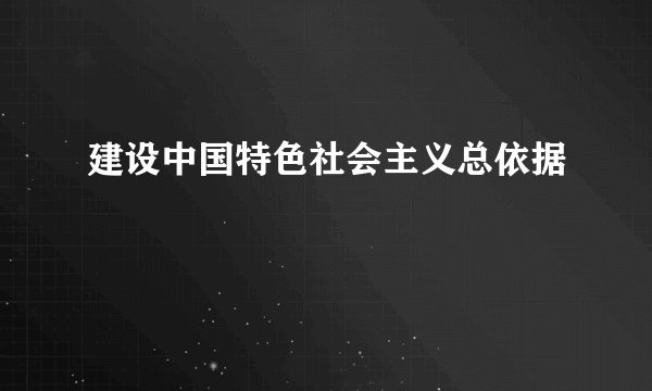 建设中国特色社会主义总依据