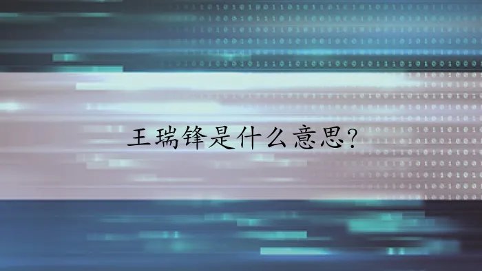 王瑞锋是什么意思？