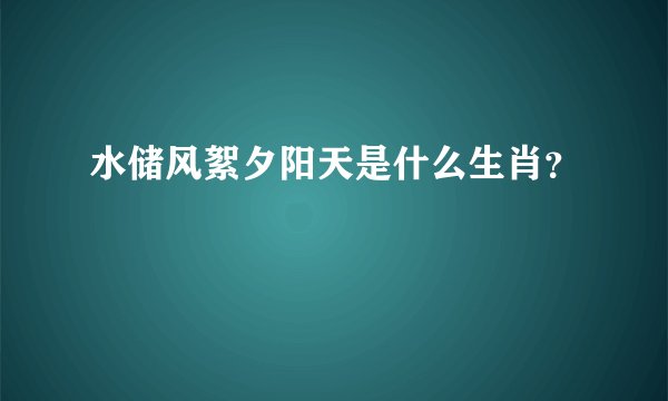 水储风絮夕阳天是什么生肖？