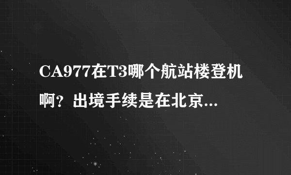 CA977在T3哪个航站楼登机啊？出境手续是在北京办还是厦门办？
