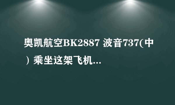 奥凯航空BK2887 波音737(中）乘坐这架飞机怎么样啊？我说的是安全系数！