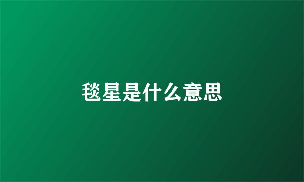 毯星是什么意思