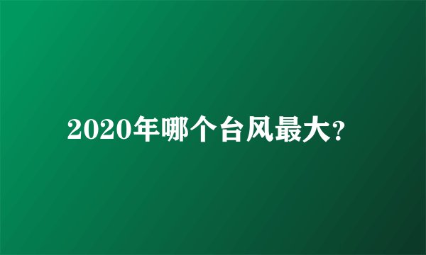 2020年哪个台风最大？