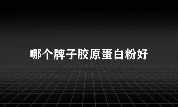 哪个牌子胶原蛋白粉好
