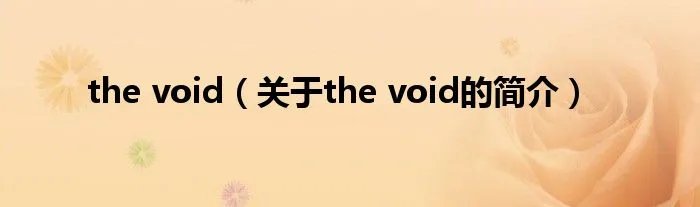 the void（关于the void的简介）