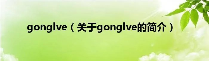 gonglve（关于gonglve的简介）